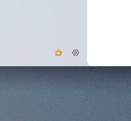 The new coffee mug force-awake button in the bottom of the stagewise sidebar.